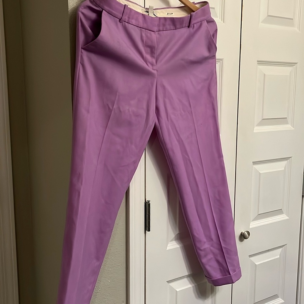 J Crew purple capri pants.